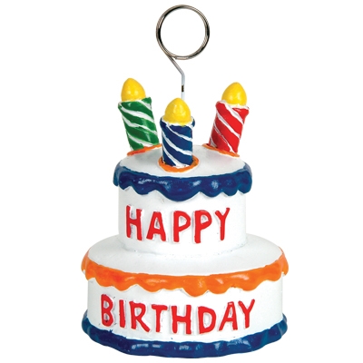 Birthday Party Supplies: Birthday Cake Photo/Balloon Holder (6 ct) - WPS-50829